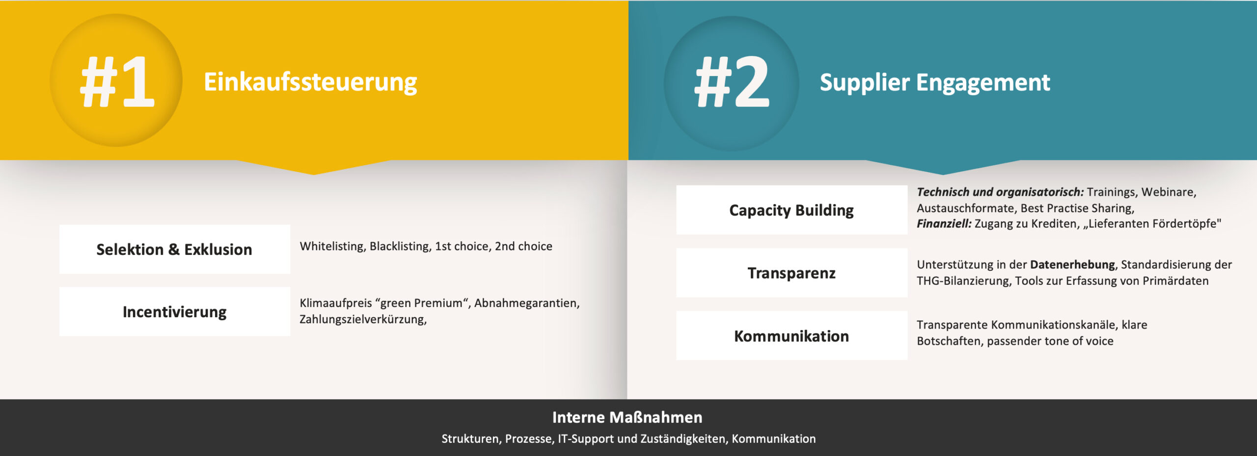 Maßnahmenebenen von Einkaufssteuerung und Supplier Engagement