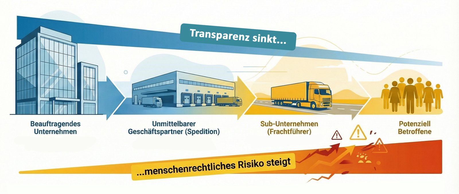 Steigendes Risiko in Lieferkette von Transport-Unternehmen